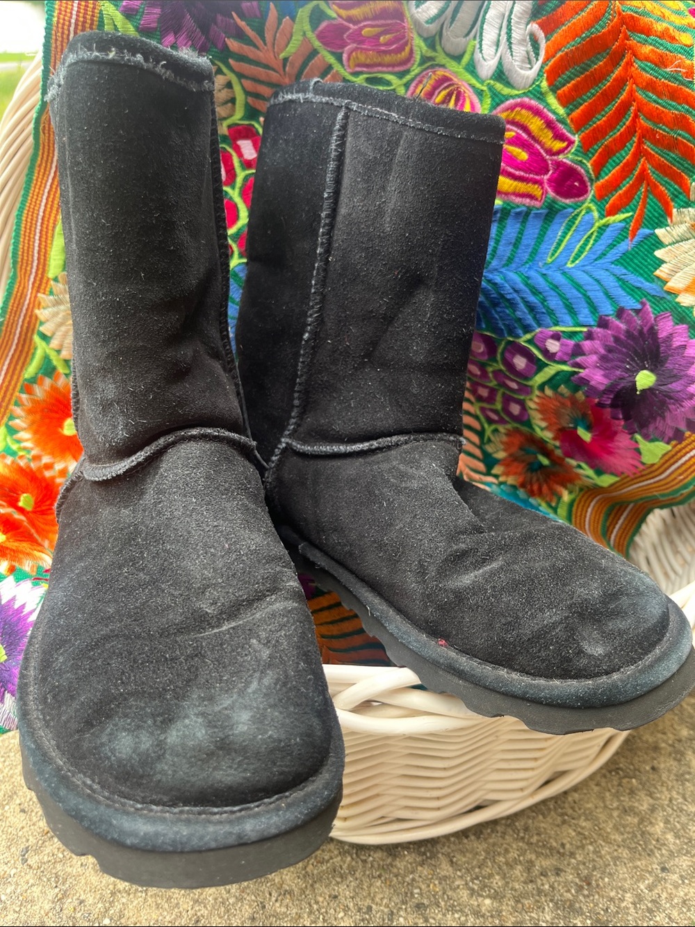 Classic Black Suede Winter Boots - Women size 10